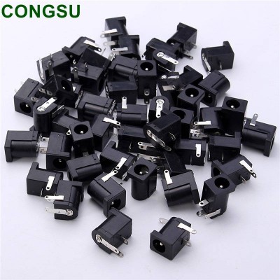 Hot Sale 3 Pin Pcb Mount Barrel Type Dc-005 Black Dc Power Jack Socket Connector 5.5 2.1mm